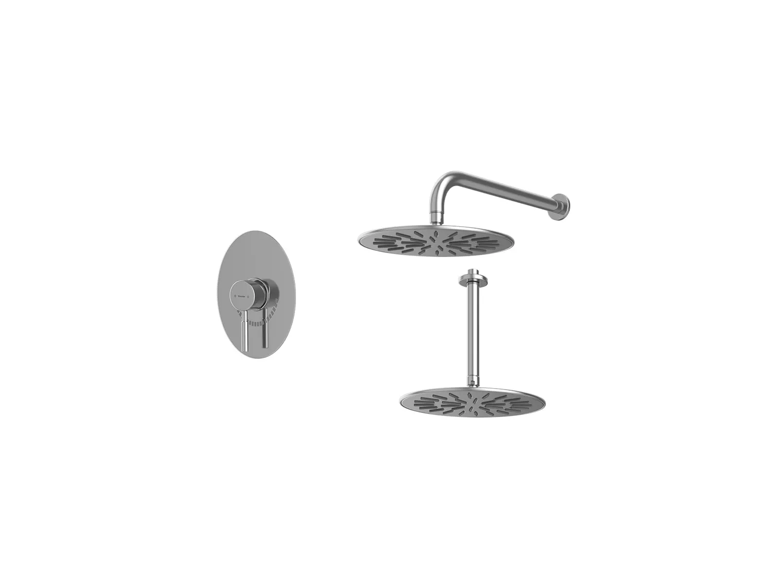 شیر حمام توکار شودر مدل روگن کروم تیپ 1 BRASS