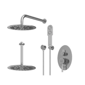 شیر حمام توکار شودر مدل روگن کروم تیپ 3 BRASS