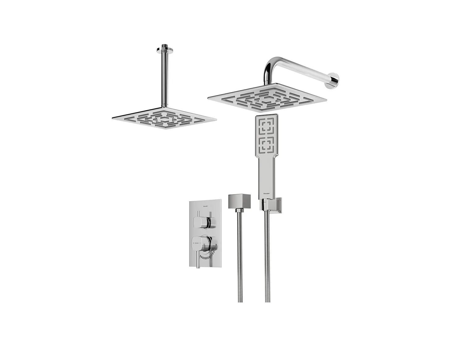 شیر حمام توکار شودر مدل رومر کروم تیپ 3 BRASS