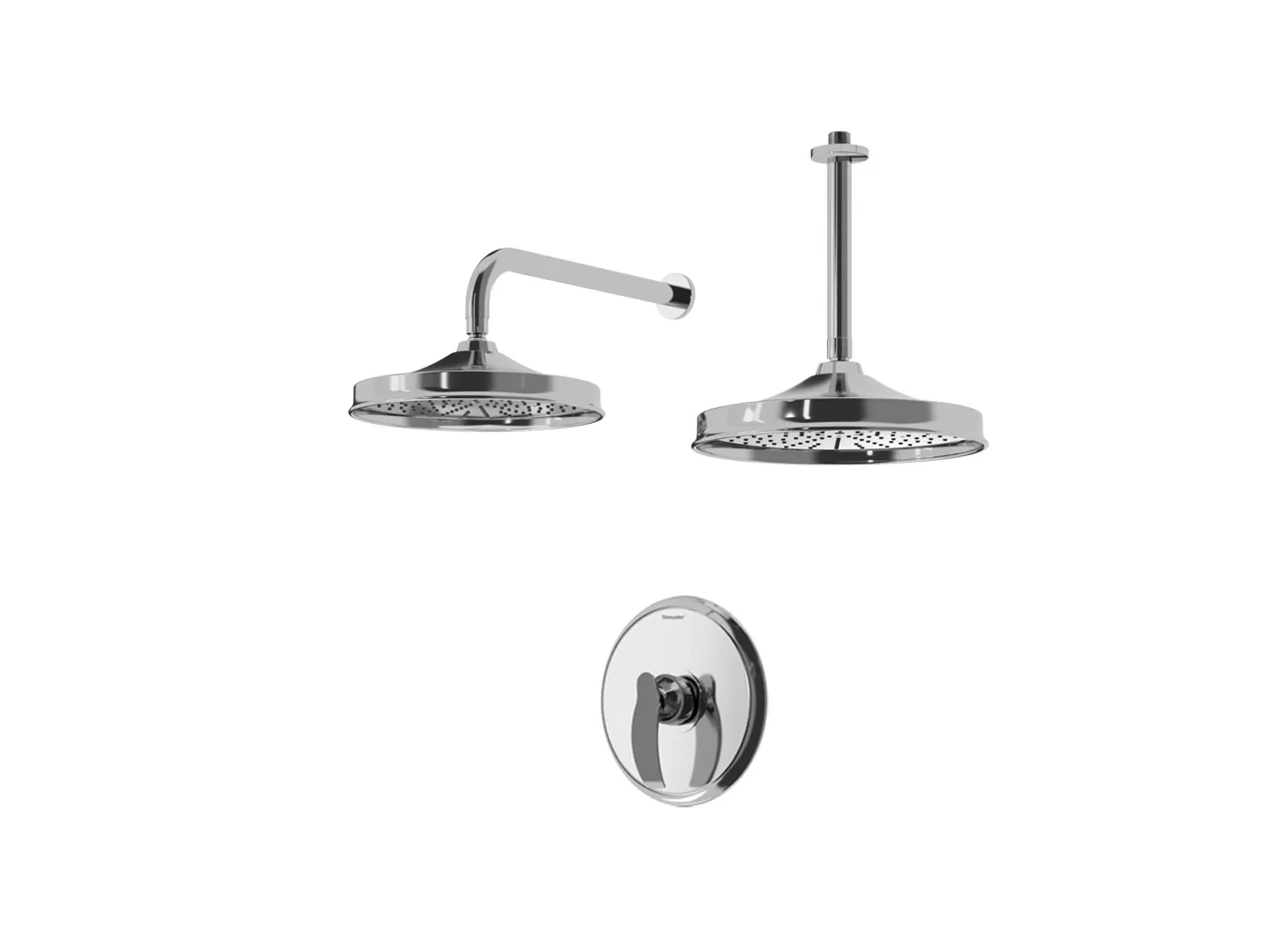 شیر حمام توکار شودر مدل گلوریس کروم تیپ 1 BRASS