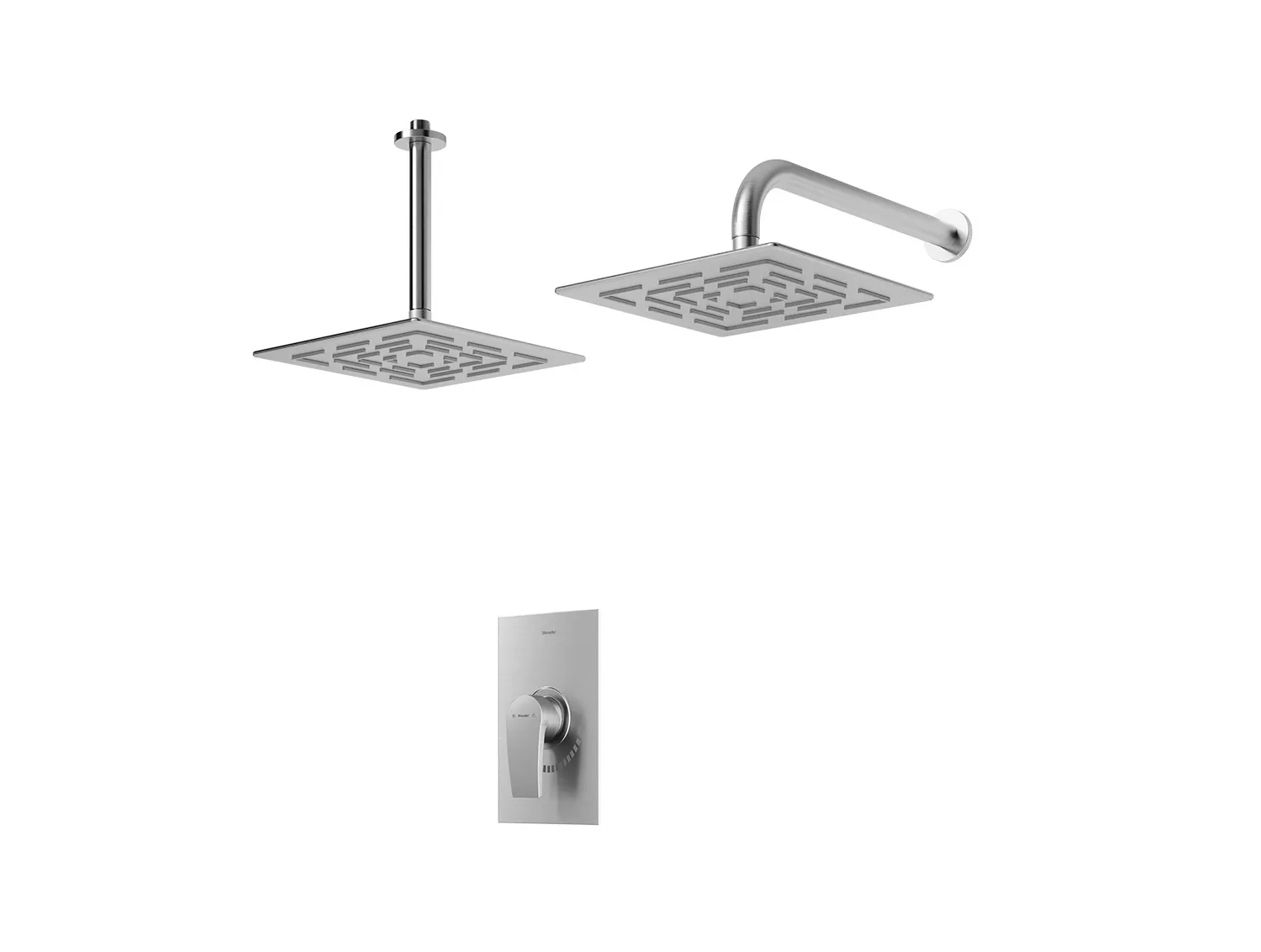 شیر حمام توکار شودر مدل رومر پلاس کروم مات تیپ 1 BRASS