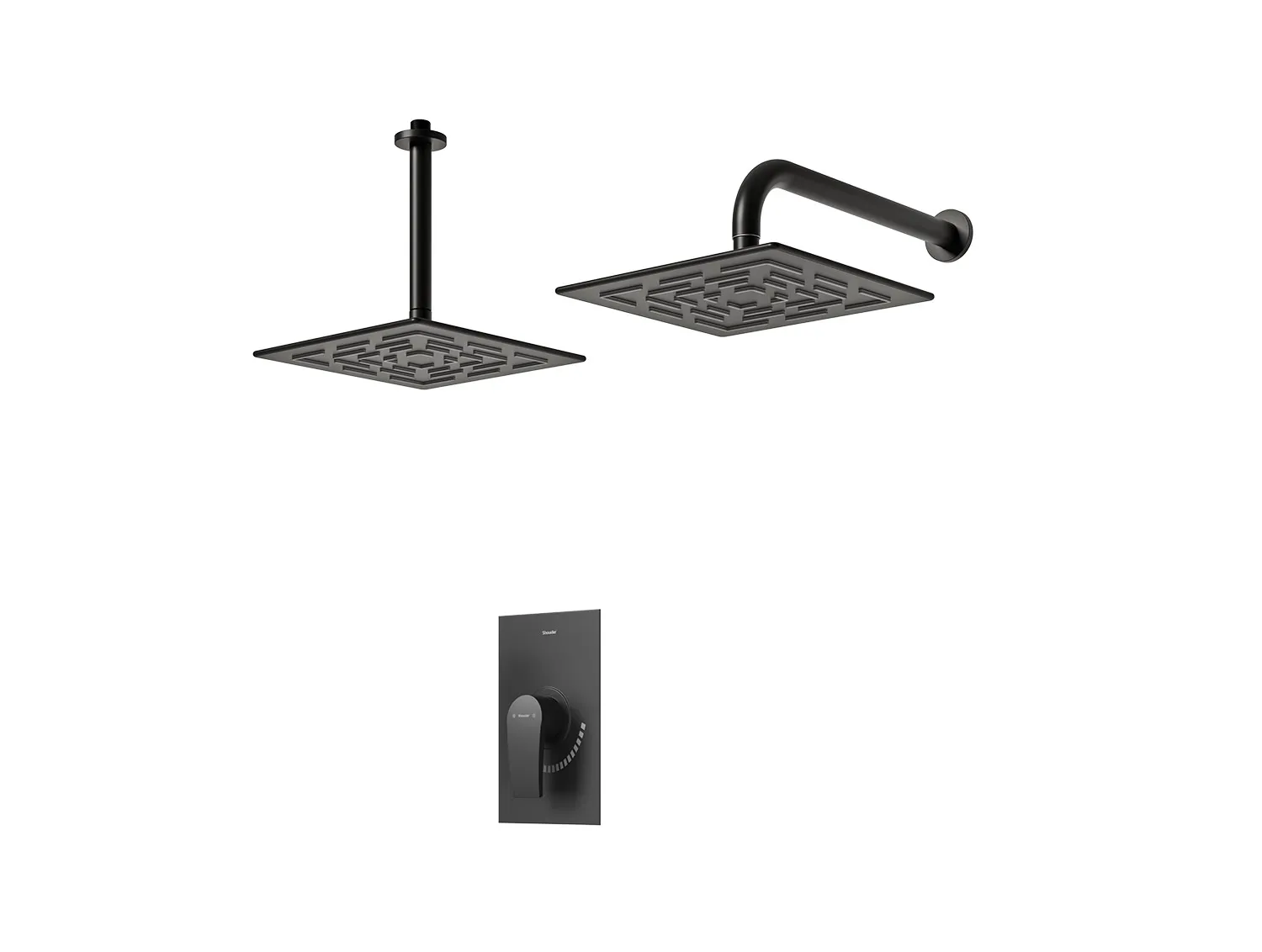 شیر حمام توکار شودر مدل رومر پلاس مشکی تیپ 1 BRASS