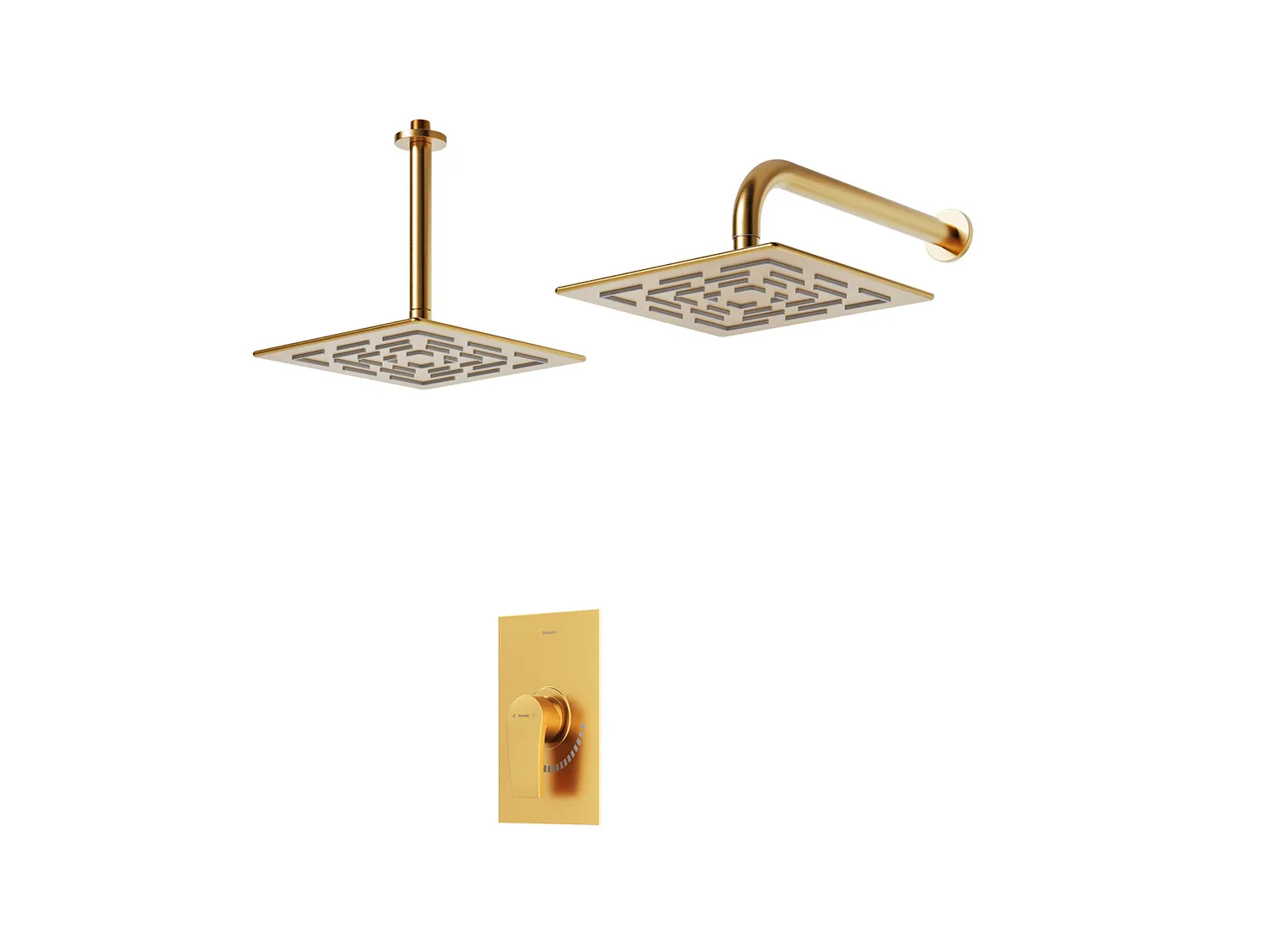 شیر حمام توکار شودر مدل رومر پلاس طلا مات تیپ 1 BRASS
