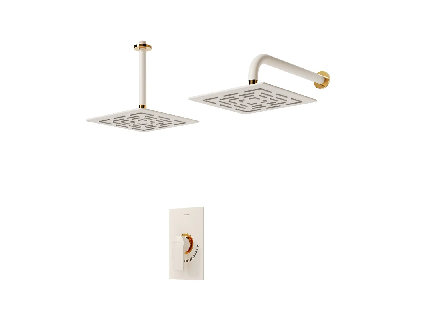 شیر حمام توکار شودر مدل رومر پلاس شیری طلا تیپ 1 BRASS