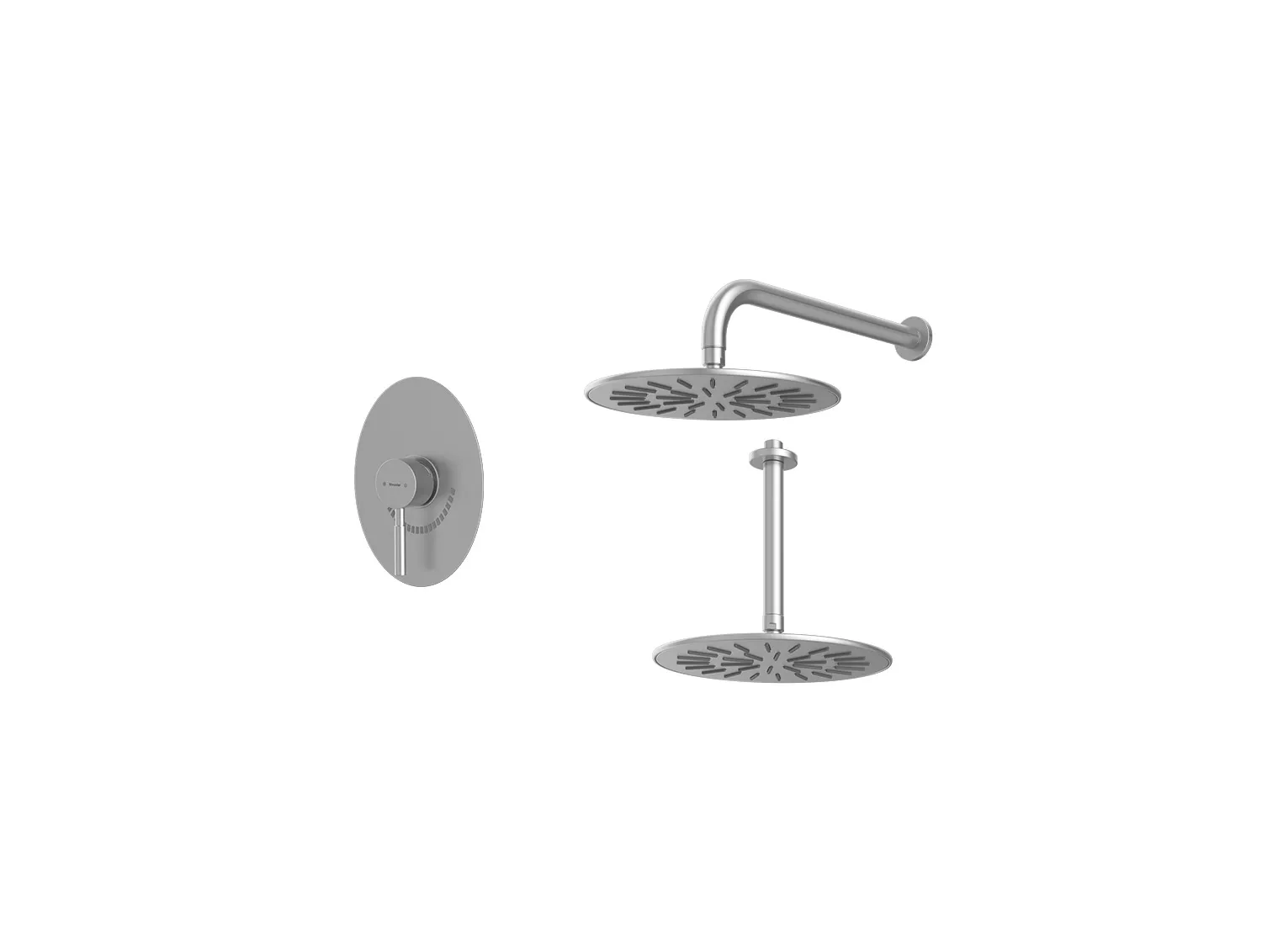 شیر حمام توکار شودر مدل روگن کروم مات تیپ 1 BRASS