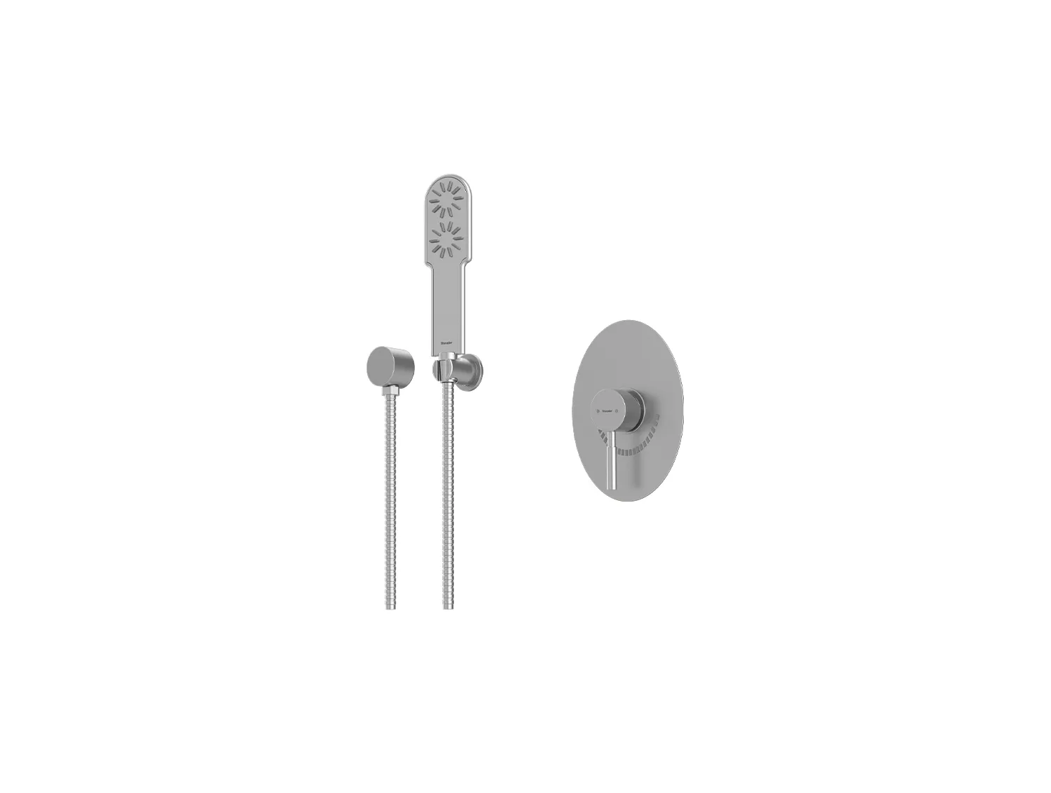 شیر حمام توکار شودر مدل روگن کروم مات تیپ 2 BRASS