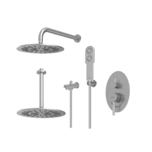 شیر حمام توکار شودر مدل روگن کروم مات تیپ 4 BRASS