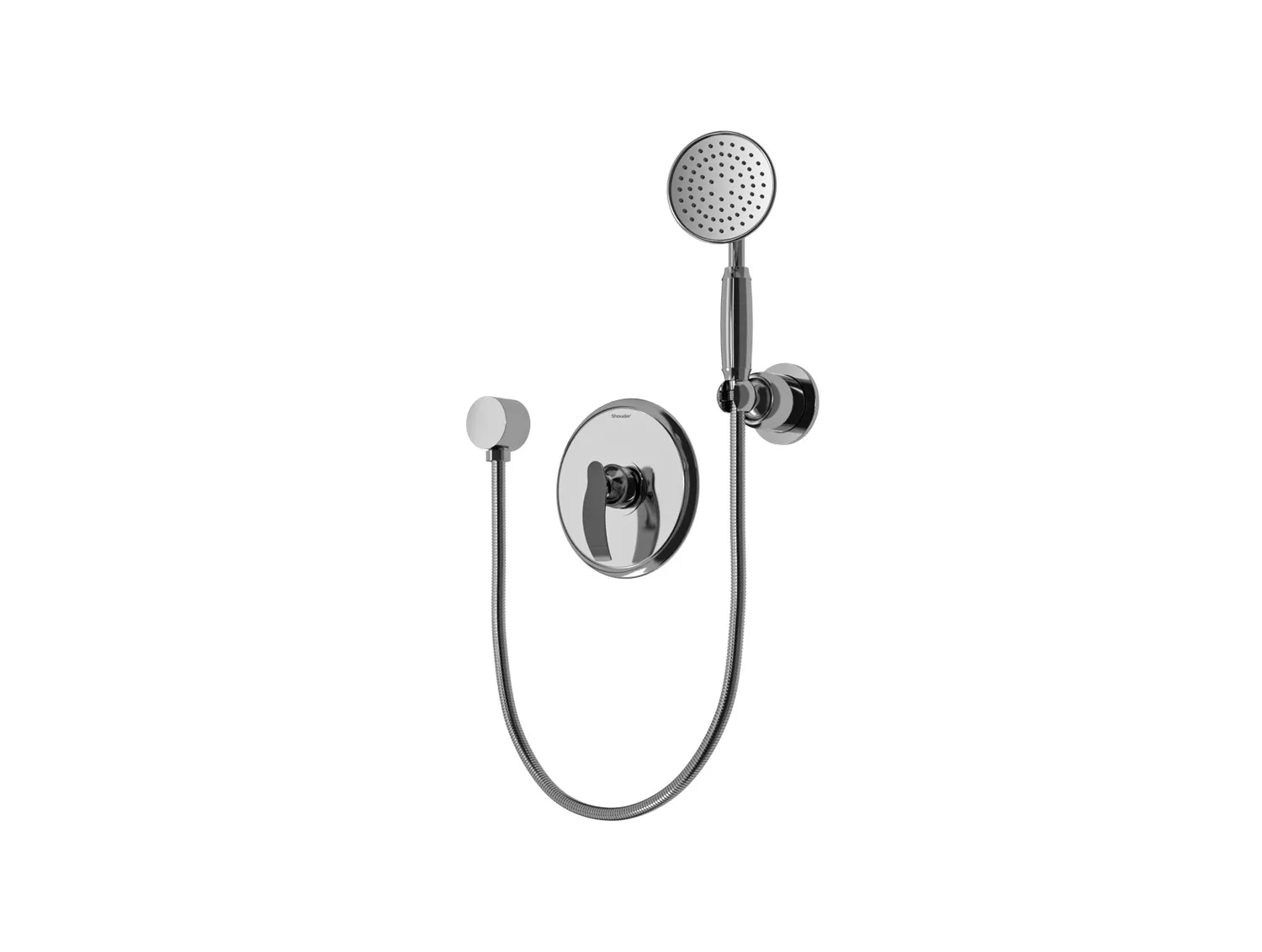 شیر حمام توکار شودر مدل گلوریس کروم تیپ 2 BRASS