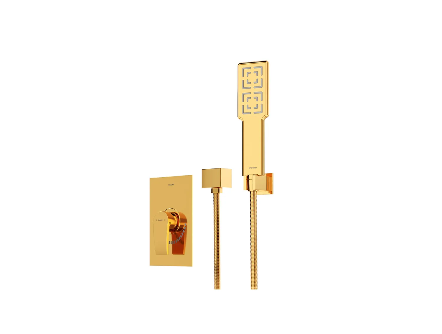 شیر حمام توکار شودر مدل رومر پلاس طلا تیپ 2 BRASS