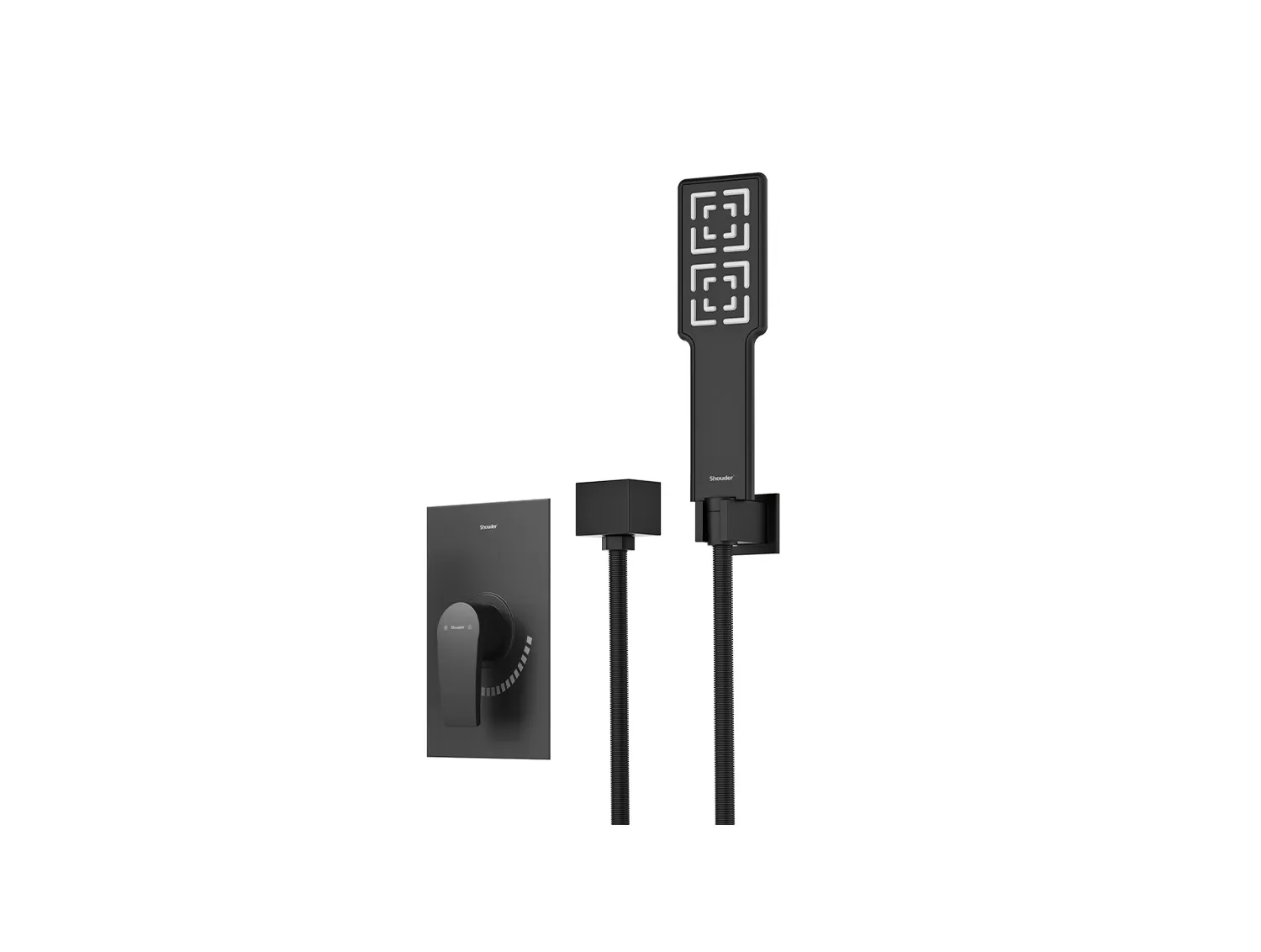 شیر حمام توکار شودر مدل رومر پلاس مشکی تیپ 2 BRASS