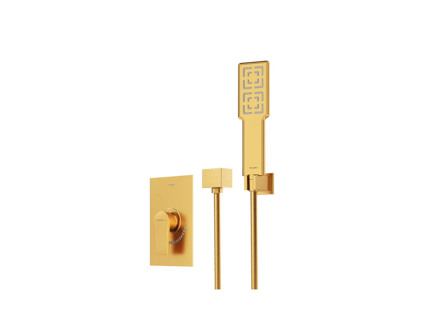 شیر حمام توکار شودر مدل رومر پلاس طلا مات تیپ 2 BRASS