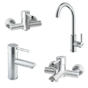 ست 4 تکه شیر شودر مدل موناکو پلاس کروم مات