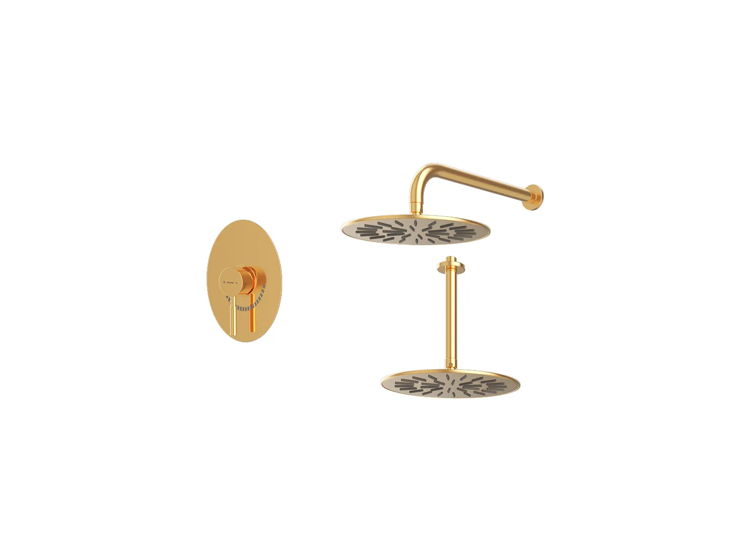 شیر حمام توکار شودر مدل روگن طلا تیپ 1 BRASS