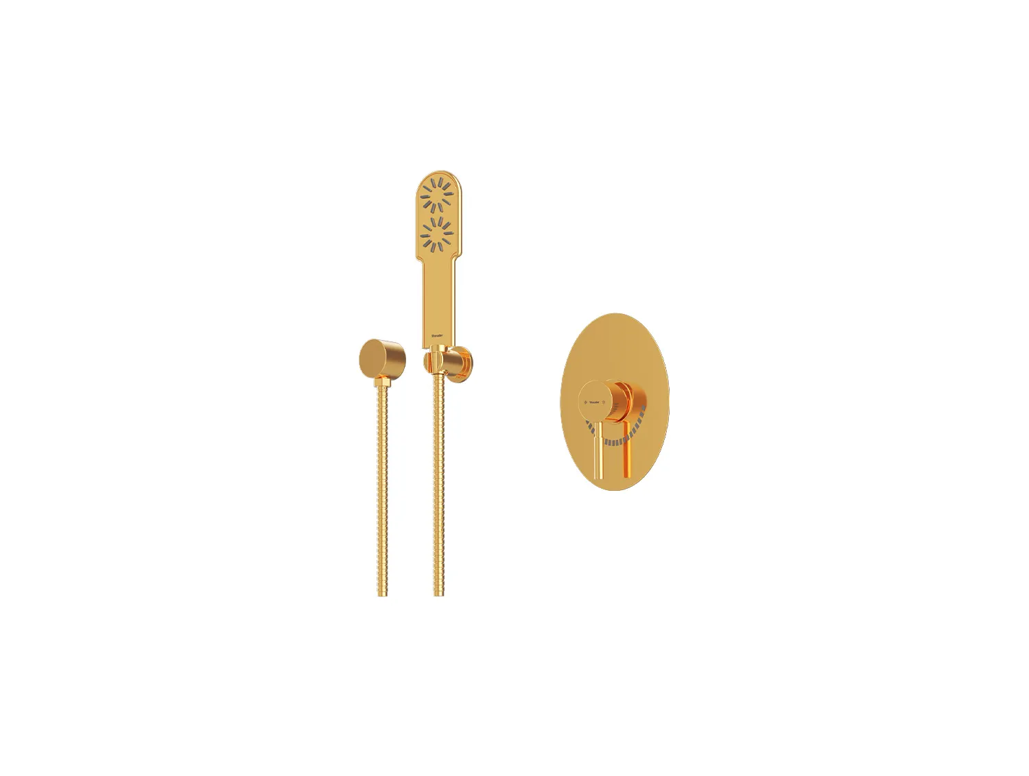 شیر حمام توکار شودر مدل روگن طلا تیپ 2 BRASS