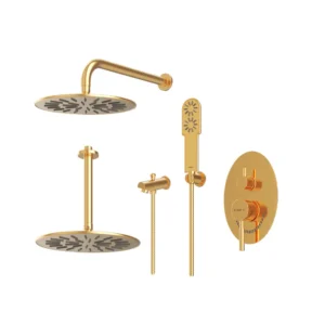 شیر حمام توکار شودر مدل روگن طلا تیپ 4 BRASS