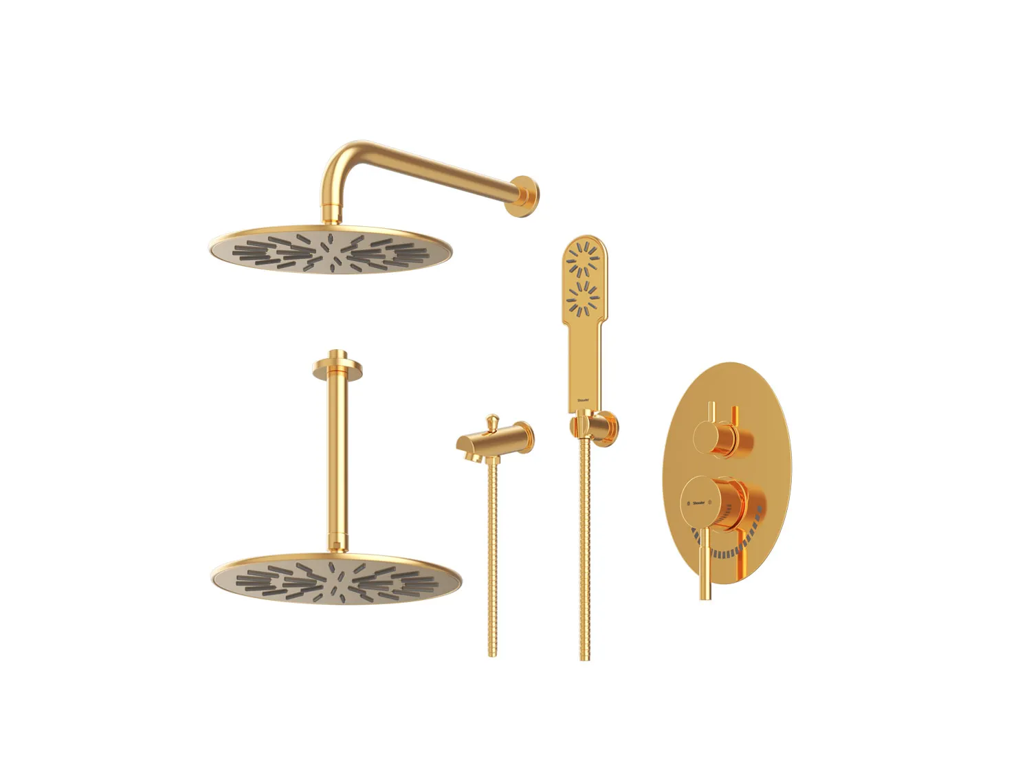 شیر حمام توکار شودر مدل روگن طلا تیپ 4 BRASS