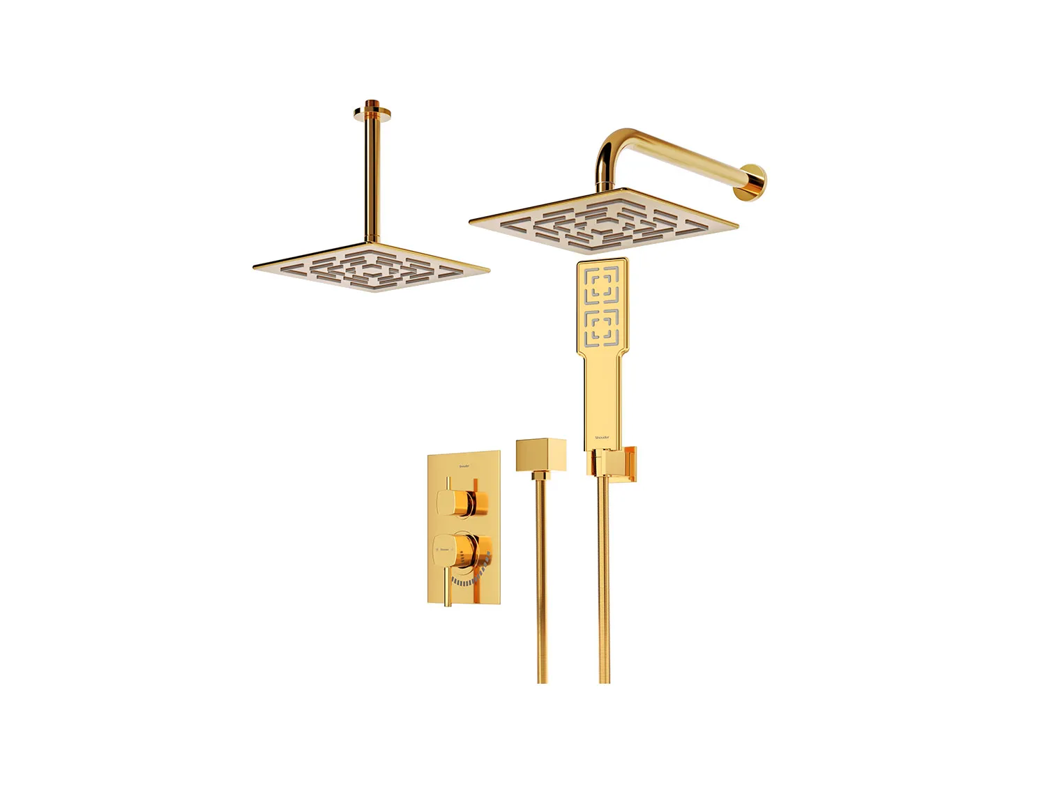 شیر حمام توکار شودر مدل رومر طلا تیپ 3 BRASS