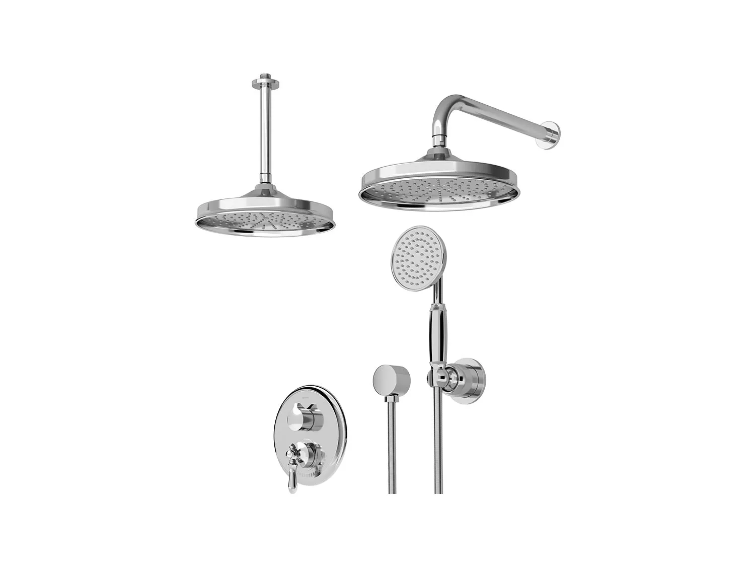 شیر حمام توکار شودر مدل زیگموند کروم تیپ 3 BRASS