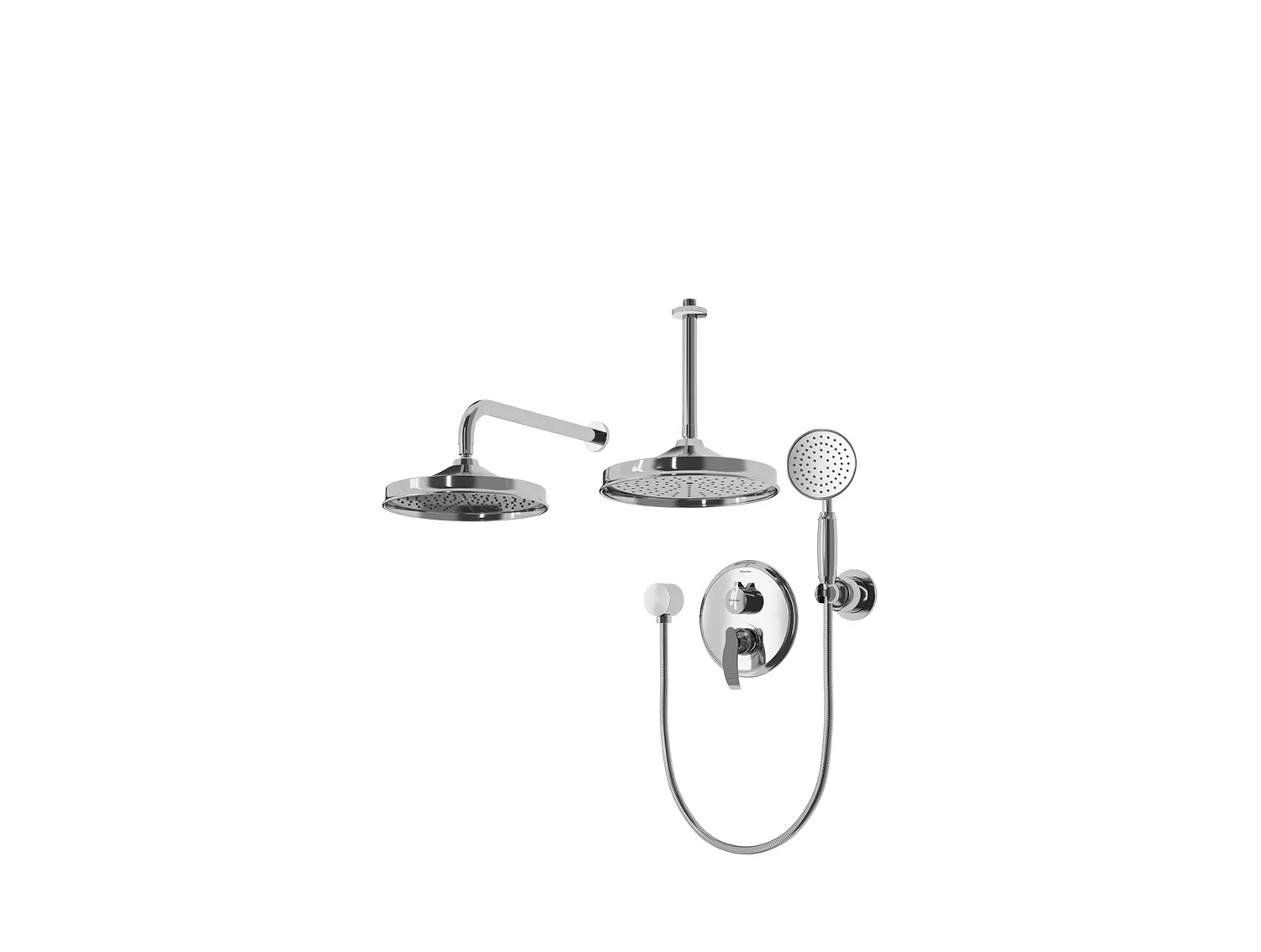 شیر حمام توکار شودر مدل گلوریس کروم تیپ 3 BRASS