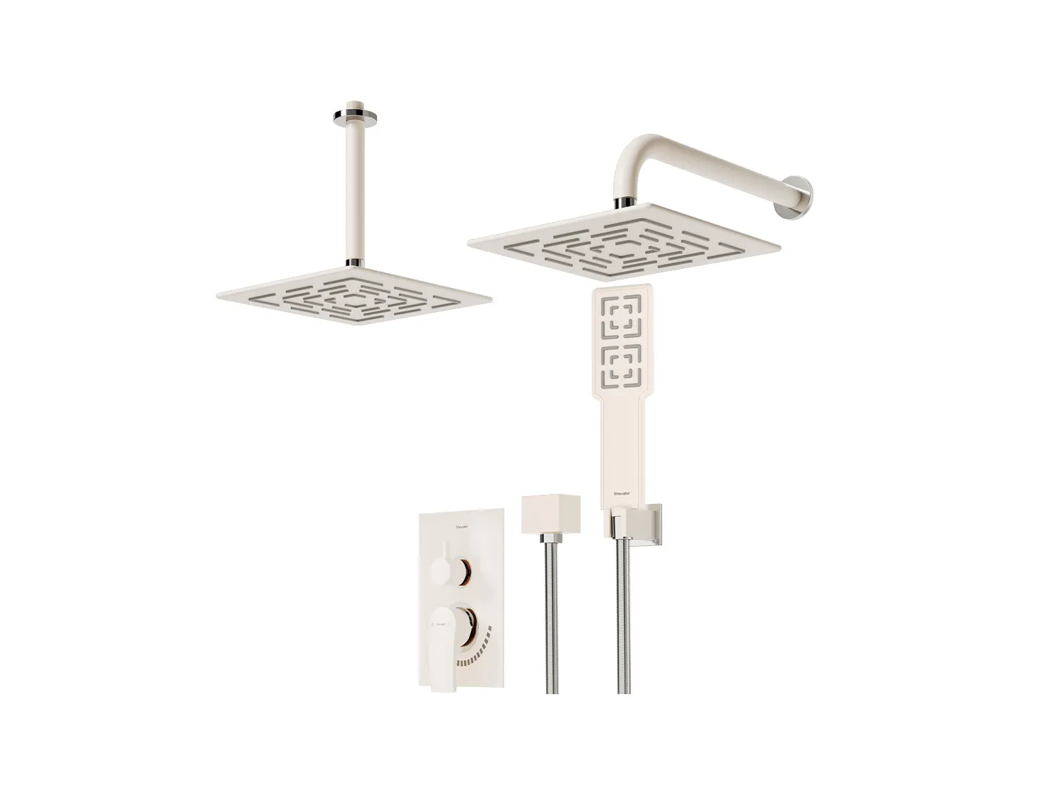 شیر حمام توکار شودر مدل رومر پلاس شیری کروم تیپ 3 BRASS