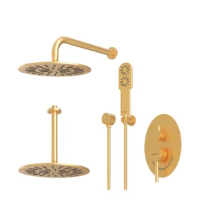شیر حمام توکار شودر مدل روگن طلا مات تیپ 3 BRASS