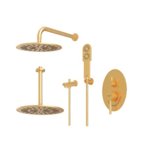 شیر حمام توکار شودر مدل روگن طلا مات تیپ 4 BRASS