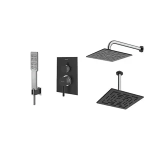 شیر حمام توکار شودر مدل رومر مشکی تیپ 3 BRASS