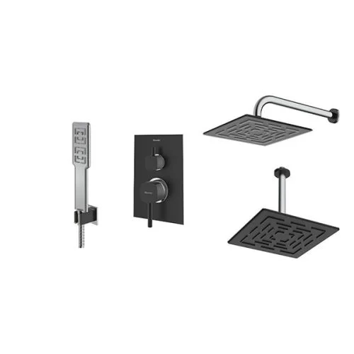 شیر حمام توکار شودر مدل رومر مشکی تیپ 3 BRASS