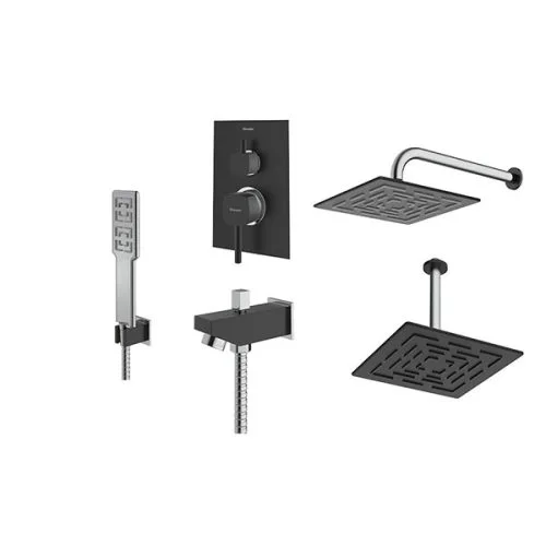 شیر حمام توکار شودر مدل رومر مشکی تیپ 4 BRASS