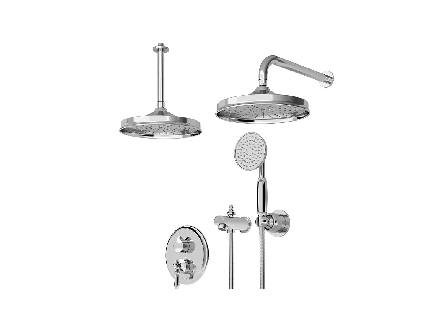 شیر حمام توکار شودر مدل زیگموند کروم تیپ 4 BRASS