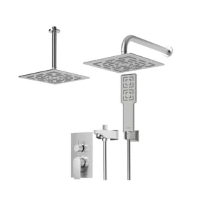 شیر حمام توکار شودر مدل رومر پلاس کروم مات تیپ 4 BRASS