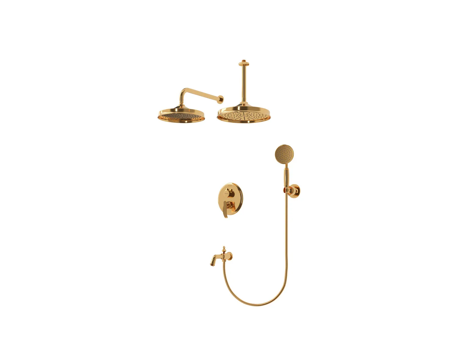 شیر حمام توکار شودر مدل گلوریس طلا تیپ 4 BRASS