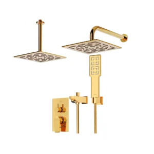 شیر حمام توکار شودر مدل رومر پلاس طلا تیپ 4 BRASS