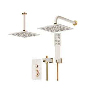 شیر حمام توکار شودر مدل رومر پلاس شیری طلا تیپ 4 BRASS