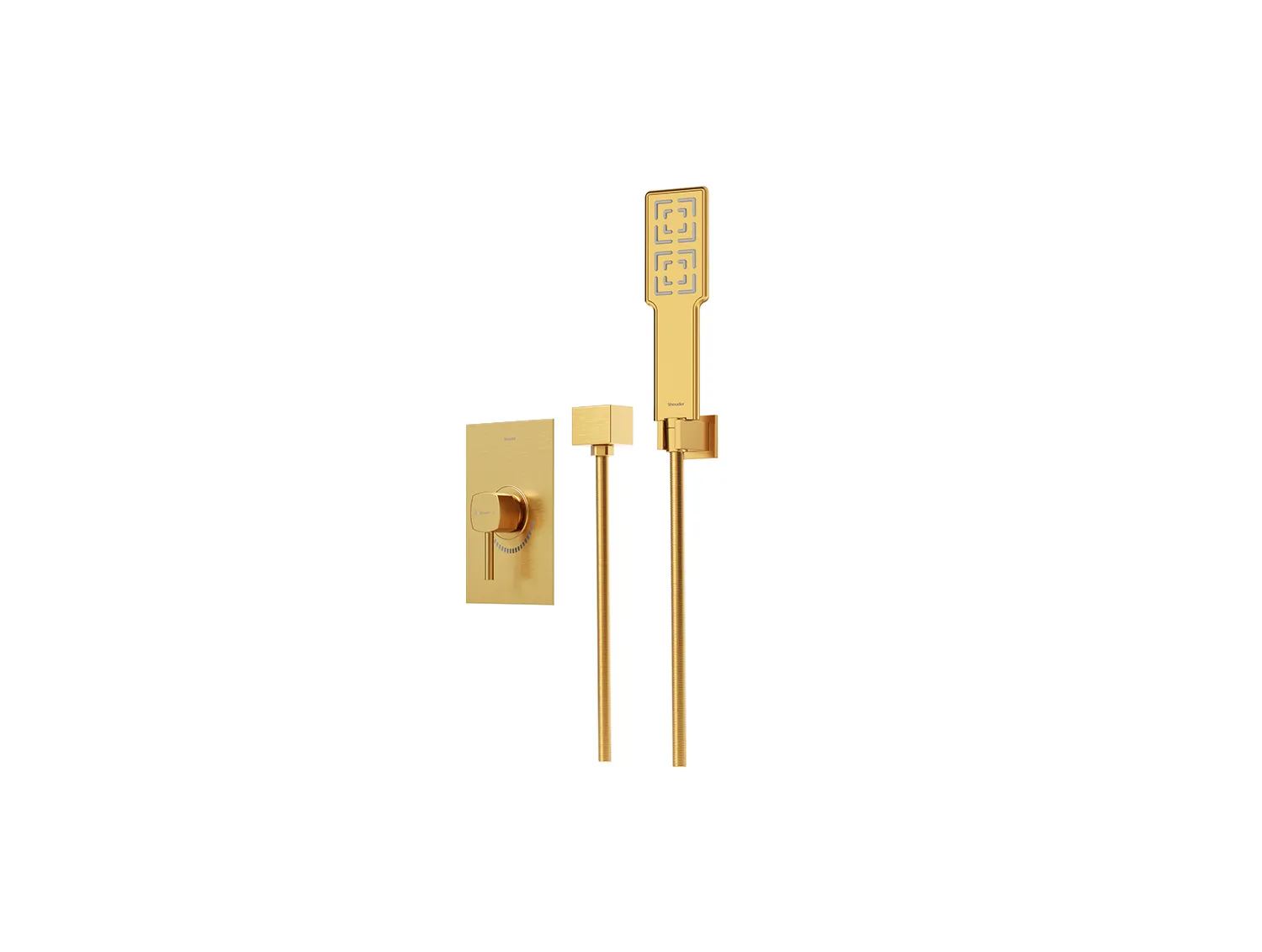 شیر حمام توکار شودر مدل رومر طلا مات تیپ 2 BRASS