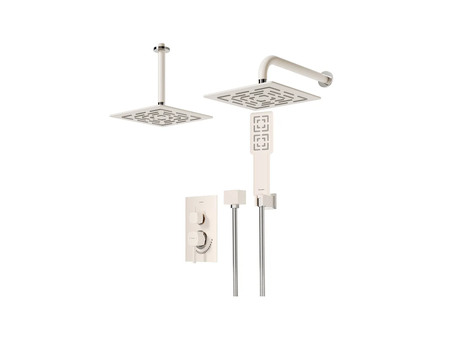 شیر حمام توکار شودر مدل رومر شیری کروم تیپ 3 BRASS
