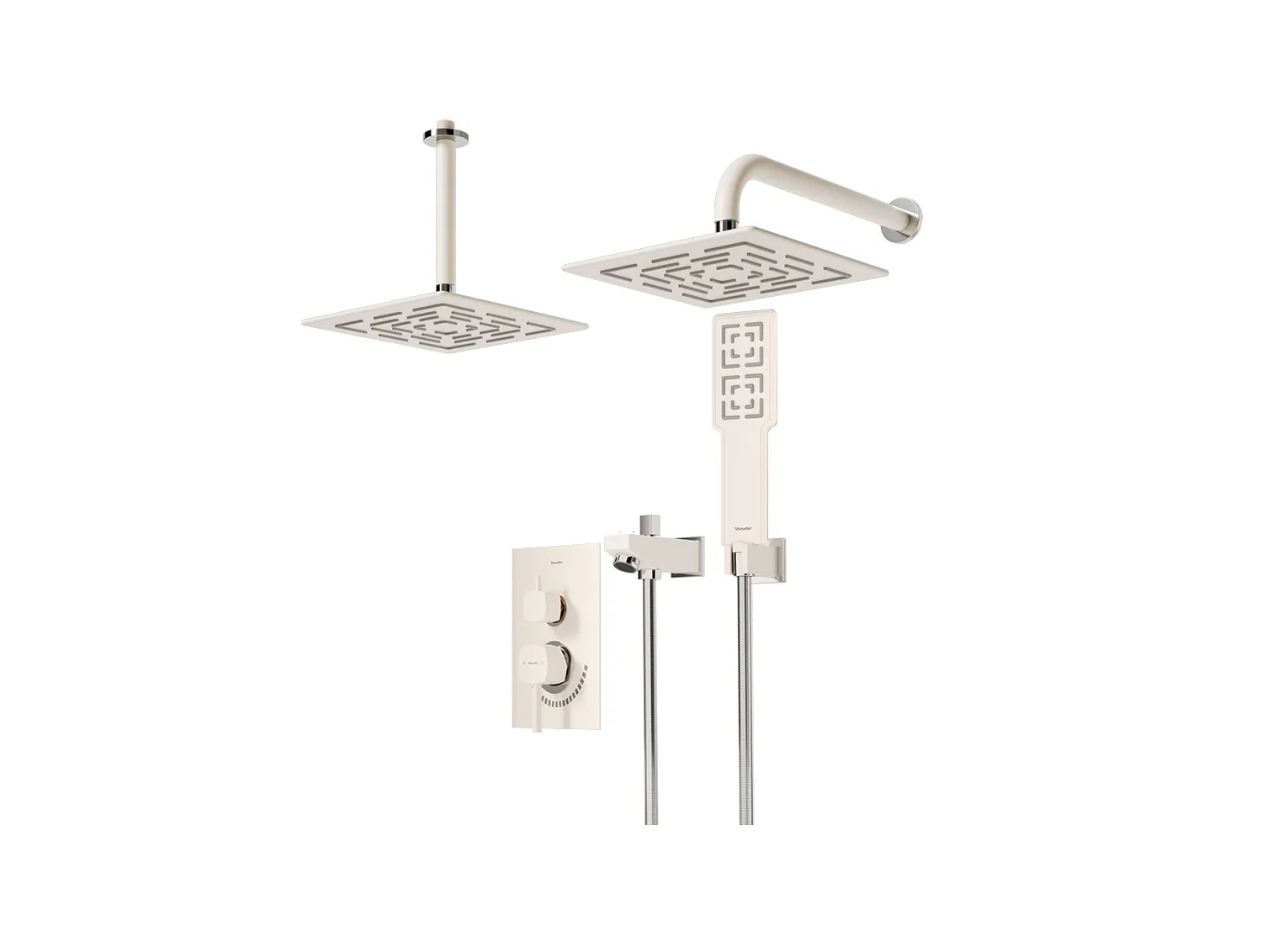 شیر حمام توکار شودر مدل رومر شیری کروم تیپ 4 BRASS