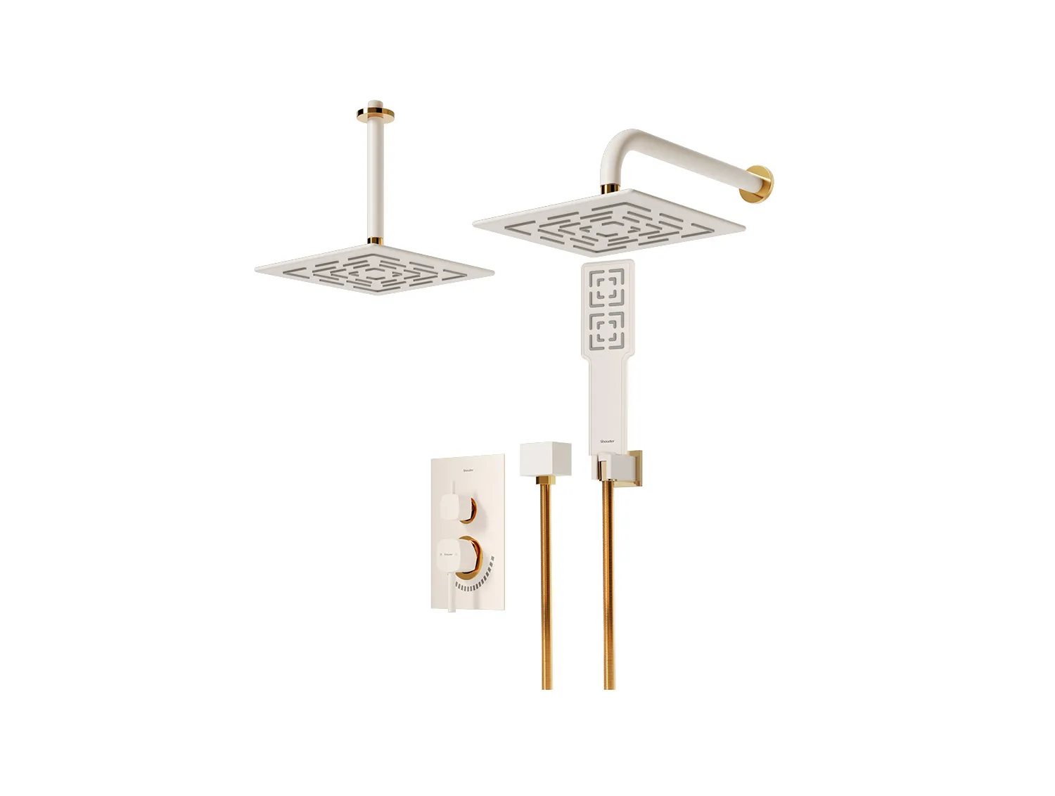شیر حمام توکار شودر مدل رومر شیری طلا تیپ 3 BRASS