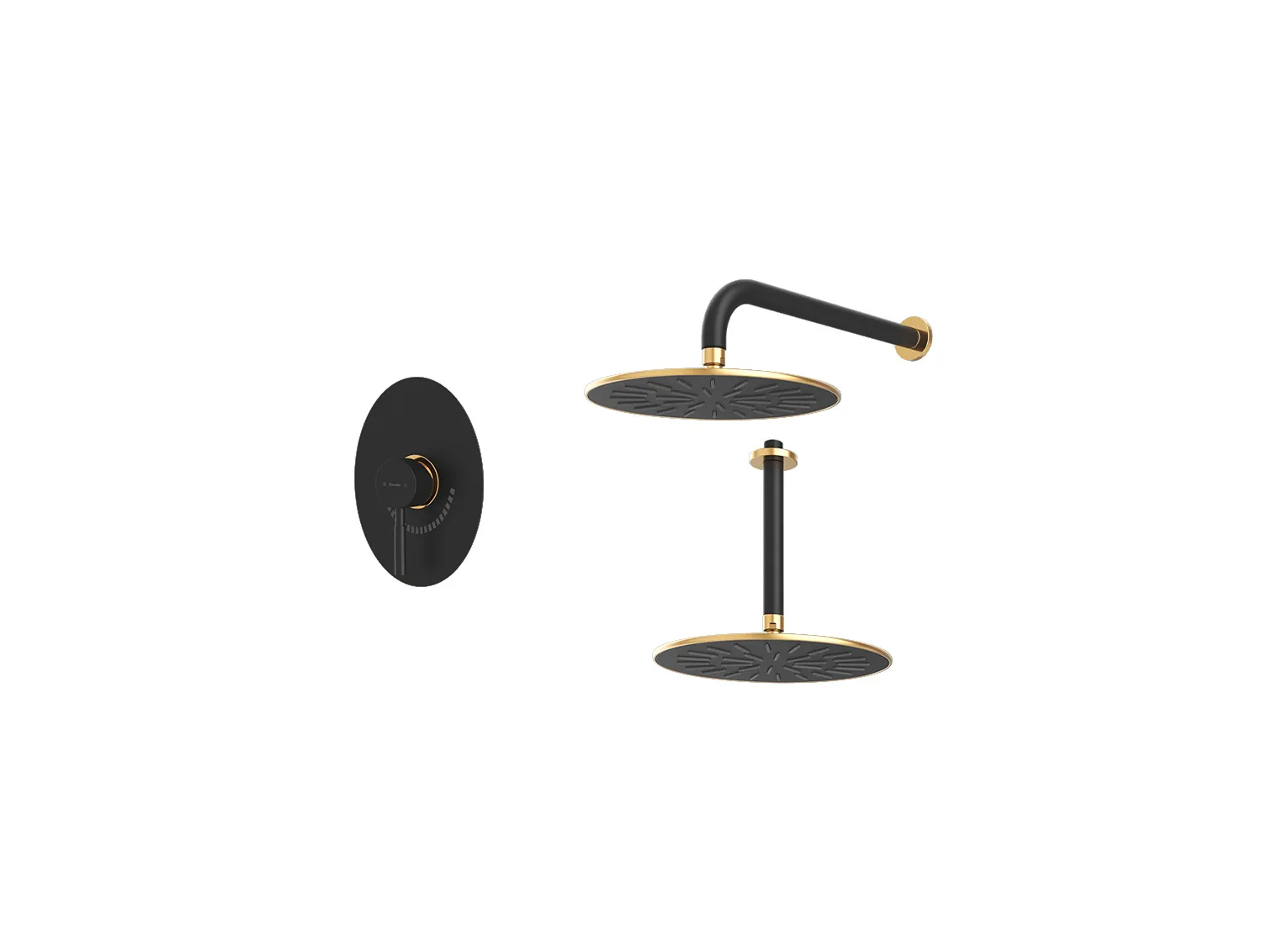 شیر حمام توکار شودر مدل روگن تیپ 1 BRASS