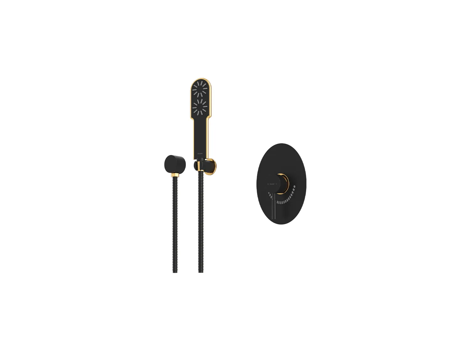شیر حمام توکار شودر مدل روگن تیپ 2 BRASS